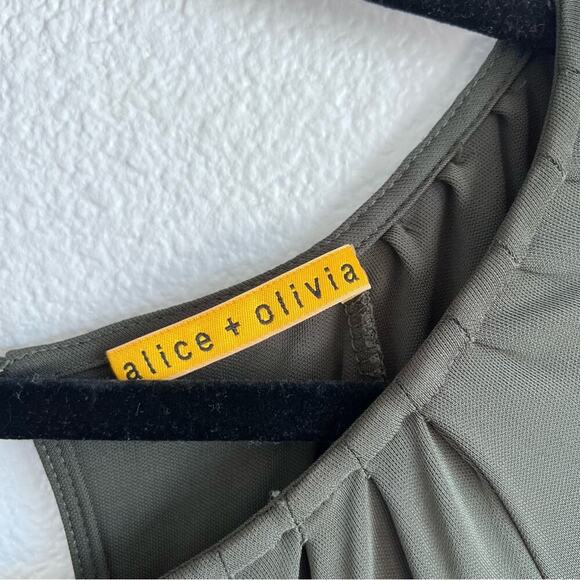 Alice + Olivia Olive Green Keyhole Mini Dress - Picture 3 of 15